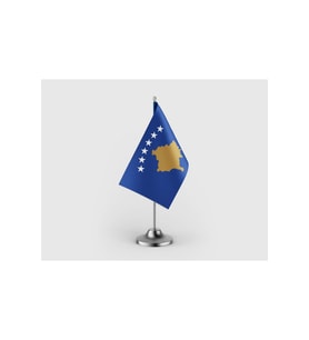 Kosova Devleti Tekli Saten Masa Bayrağı Seti