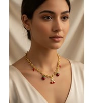 Çelik Gold Çilek Charm Kolye - 25-clkk143