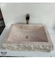 Klasik Traverten Doğal Tasarım Lavabo