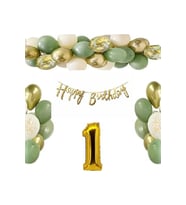 Çıtıpıtıstore Küf Yeşilli 1 Yaş Doğum Günü Balon Seti