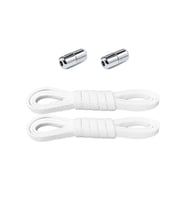 Ayarlanabilir 1 Çift Beyaz Vidalı Kapsül Uçlu 6 MM Lastik Pratik Bağcık