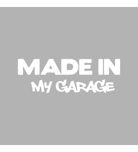 Made In My Garage Araba Stickeri siyah 18x6 CM (Beyaz)