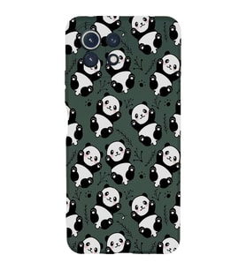 Xiaomi Mi 11 Lite Uyumlu Lansman Kılıf Panda Tasarımlı İçi Kadife Kapak-Yeşil (Şeffaf)