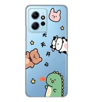 Redmi Note 12 4G Uyumlu Sevimli Hayvanlar Desenli Şeffaf Telefon Kılıfı