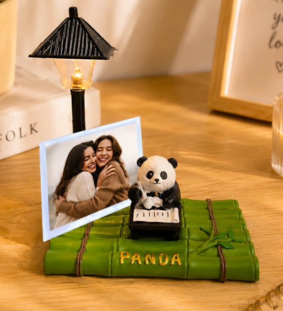Kişiye Özel Fotoğraflı Sevimli Panda Masa Lambası