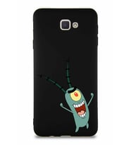 Samsung Galaxy J7 Prime 2 Soft Premier Kapak Plankton Tasarımlı Silikon Kılıf - Siyah (Şeffaf)