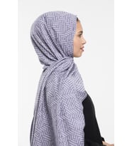 JAKAR Desen Jakarlı Modal Seri Şal Eşarp Askısı ile Birlikte 75x200 cm Lila-75x2