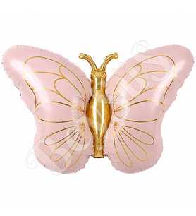 Kelebek Folyo Balon Pembe Gold