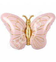 Kelebek Folyo Balon Pembe Gold