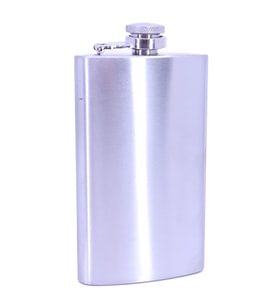 Mat Krom Cep Matarası-Hip Flask 6 OZ (Gümüş)