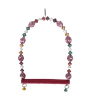 Markapet Boncuklu Ve Tünekli Kuş Salıncağı 10 cm-14 cm Bordo