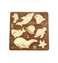 Birinci Sınıf Ahşap Eğitici Öğretici Su Canlıları Çocuk Puzzle (Yapboz)