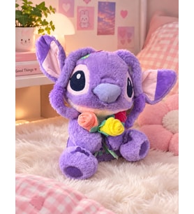 Lale tutan sevimli stitch angel 30 cm peluş hediyelik oyuncak
