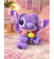 Lale tutan sevimli stitch angel 30 cm peluş hediyelik oyuncak