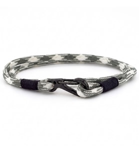 YEŞİL BEYAZ PARACORD METAL KANCA İKİ SIRA ERKEK BİLEKLİK M011G
