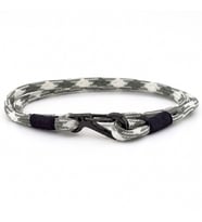 YEŞİL BEYAZ PARACORD METAL KANCA İKİ SIRA ERKEK BİLEKLİK M011G