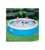 Fast Set Yer Üstü Büyük Şişme Havuz Kolay Kurulum Dayanıklı Yama Seti Bahçe Yazlık Yuvarlak Pratik 3.05mx76cm