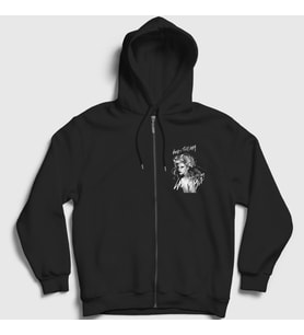 Presmono Unisex Siyah Born This Way Müzik Lady Gaga Fermuarlı Kapüşonlu Sweatshirt 474087tt