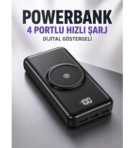 10.000 Mah Powerbank 4 Portlu Hızlı Şarj Dijital Göstergeli