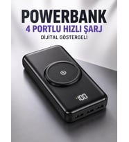 10.000 Mah Powerbank 4 Portlu Hızlı Şarj Dijital Göstergeli
