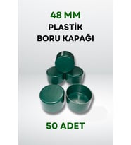 Plastik Boru Kapağı 48 MM (50 Adet) (Yeşil)