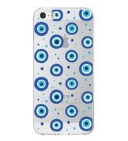 PrintiFy Apple  iPhone 5S ile Uyumlu 1mm Slim Fit Nazar Boncuğu 1 Baskılı Şeffaf  Kılıf