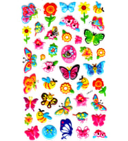 Sticker Kabartmalı Stiker Defter, Planlayıcı Etiket (lxk-012)-22x14 cm - Çiçek Kelebek