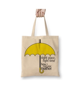 How I Met Your Mother Beyaz Bez Çanta Uzun Saplı Alışveriş Çantası Plaj Çantası