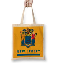 New Jersey State Flag Bez Çanta Uzun Saplı