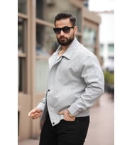 Unisex Yeni Sezon Kapitone Dolgulu Oversize Vintage (Açık Gri)