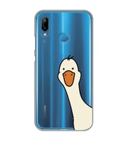 Huawei P20 Lite Uyumlu Sevimli Ördek Desenli Şeffaf Telefon Kılıfı
