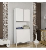 Modilayn Mutfak Dolabı Sepetli Kirli Camasır Dolabı Banyo Dolabı Çocuk Odası Oyuncak Dolabı (Beyaz)