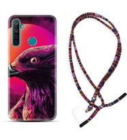 Realme 5i 5 Pro 6i 7 Pro 8 Kılıf Boyun Asklı Rasta Silikon Red Eagle 1752