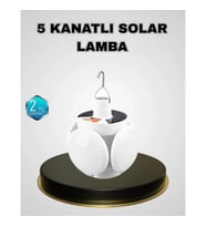 Mey İthalat® 5 Kanatlı Solar Kamp Lambası – USB Şarjlı, Taşınabilir, IP65 Su Geçirmez Bahçe Lambası