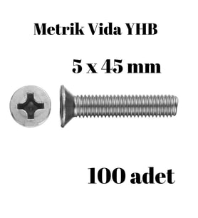 Metrik Vida Civata Yhb 5x45 mm 100 Adet Yıldız