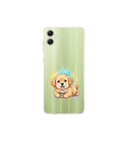 Samsung Galaxy A07 ile Uyumlu Splash Köpek Tasarımlı Şeffaf Silikon Kılıf