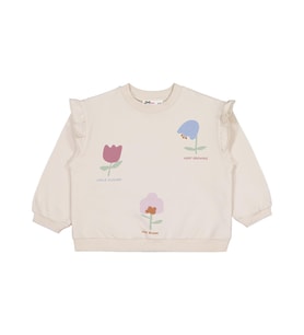 Civil Girls Lale Baskılı 2-5 Yaş Sweatshirt - Bej