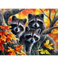 Sevimli Üçlü Sayılarla Boyama Seti Canvas Kasnaklı 40 x 50 cm