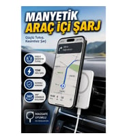 MagSafe Kablosuz Araç İçi Manyetik Şarj Aleti 15W Type-C Girişli iOS Uyumlu