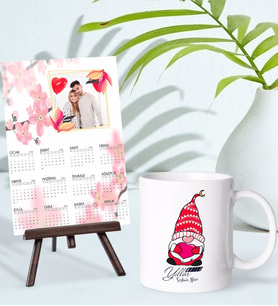 BK Gift Kişiye Özel Yılbaşı Tasarımlı Kupa Bardak ve 13x18cm Fotoğraf Kartlı Şövaleli 2024 Takvim Hediye Seti-28