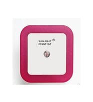 Şık Kare Gece Lambası, Pembe, Fotoselli, Modern ve Şık Tasarım (Krem)