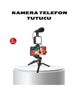 Mey İthalat® Video Çekim Kiti Tripod LED Işık Harici Mikrofon ve Bluetooth Kumanda Seti