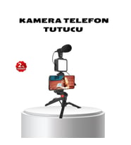 Mey İthalat® Video Çekim Kiti Tripod LED Işık Harici Mikrofon ve Bluetooth Kumanda Seti