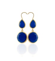 Kadir Jewellery 22 Ayar Altın Kaplama Kadın Taşlı Küpe -El İşçiliği Ve Hipoalerjenik Küpe