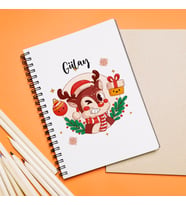 Yılbaşı Ren Geyiği Tasarımlı Kişiye Özel Defter