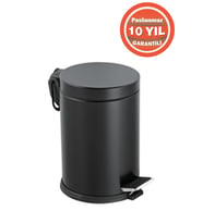 3 Litre Paslanmaz Çelik Pedallı Banyo Çöp Kutusu Siyah