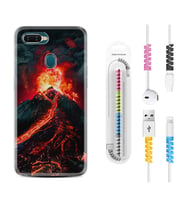 Oppo A5S A15 A16 A54 A55 A73 A74 Kılıf Kablo Koruma Spiral Silikon Yanardağ 1611