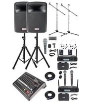 Midex Extreme Paket-3 Mixer Hoparlör Mikrofon Full Ses Sistemi Seti
