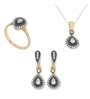 Gümüş Elmas Montür Damla Bayan Set