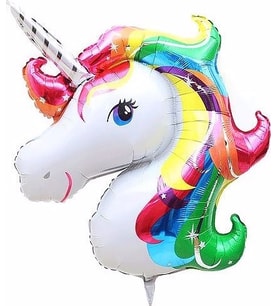 Pazariz  126x92cm Unicorn, Tek Boynuzlu At Folyo Balon, Helyumla Uçan